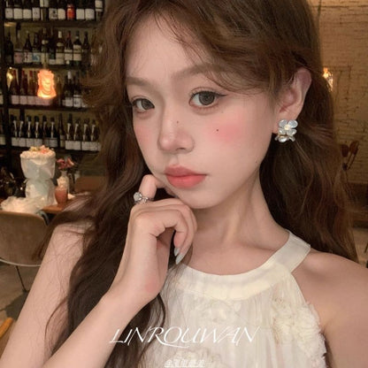 Acrylic Earring Floral Alloy Stud