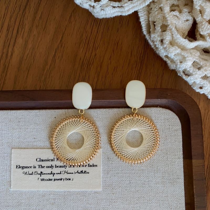 Alloy Drop Disc Woven Earring