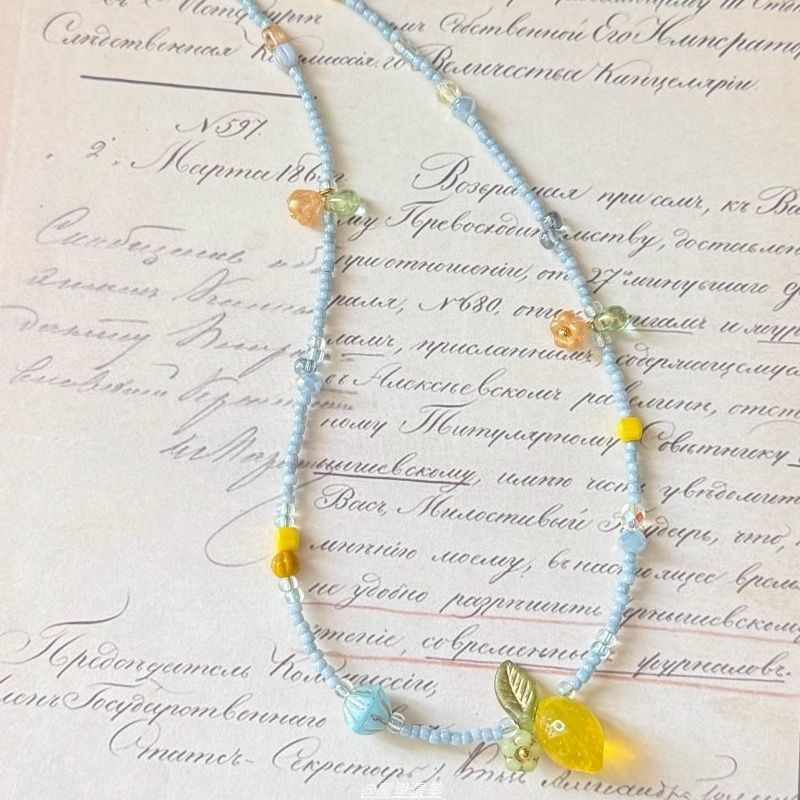 Pendant Necklace Bead Lemon