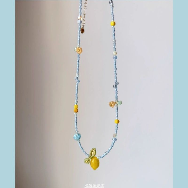 Pendant Necklace Bead Lemon