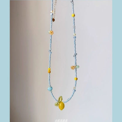 Pendant Necklace Bead Lemon