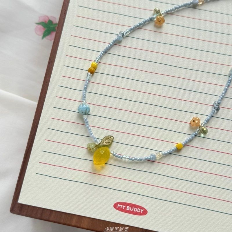 Pendant Necklace Bead Lemon