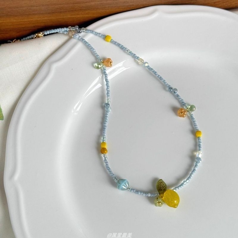 Pendant Necklace Bead Lemon