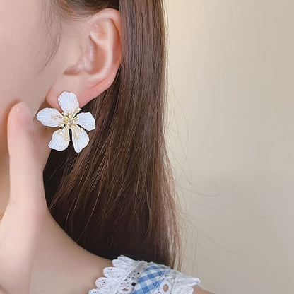 Floral Alloy Statement Earring