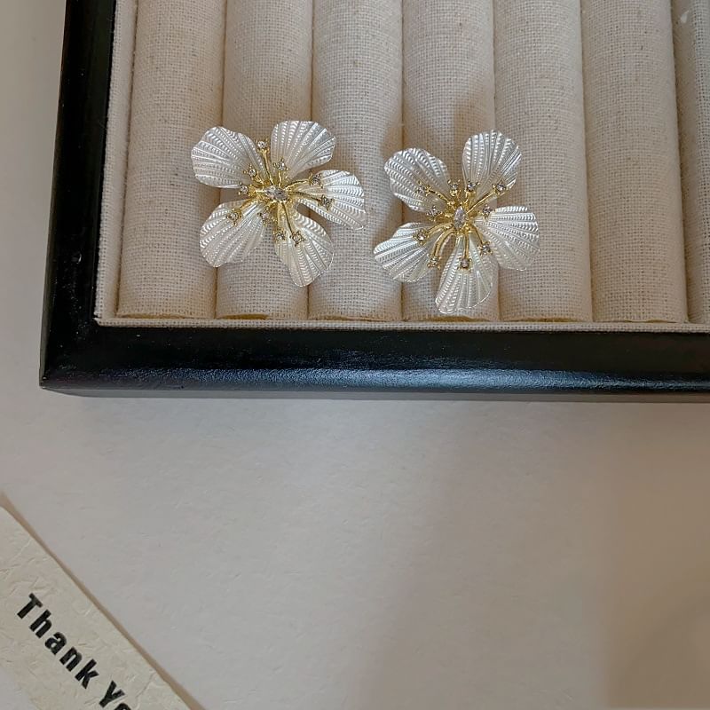 Floral Alloy Statement Earring