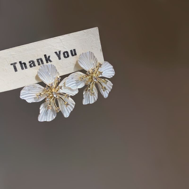 Floral Alloy Statement Earring