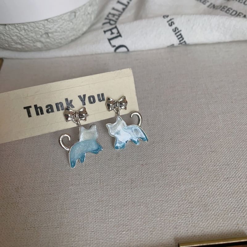 Cat Resin Earring Gradient Alloy Drop