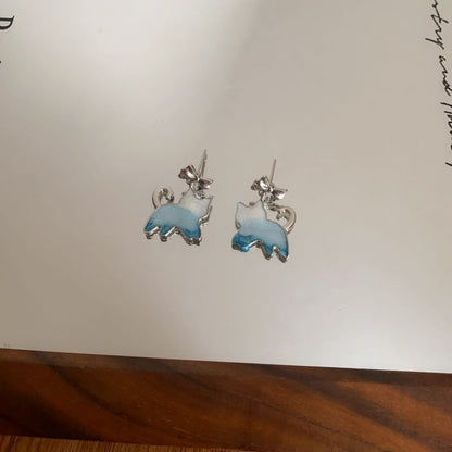 Cat Resin Earring Gradient Alloy Drop