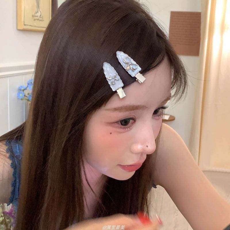 Hair of Clip Bow Rhinestone Cherry / Set 2: Alloy