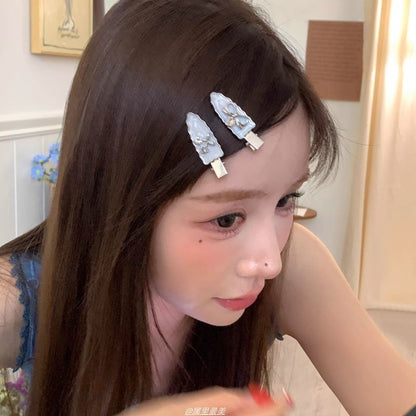 Hair of Clip Bow Rhinestone Cherry / Set 2: Alloy