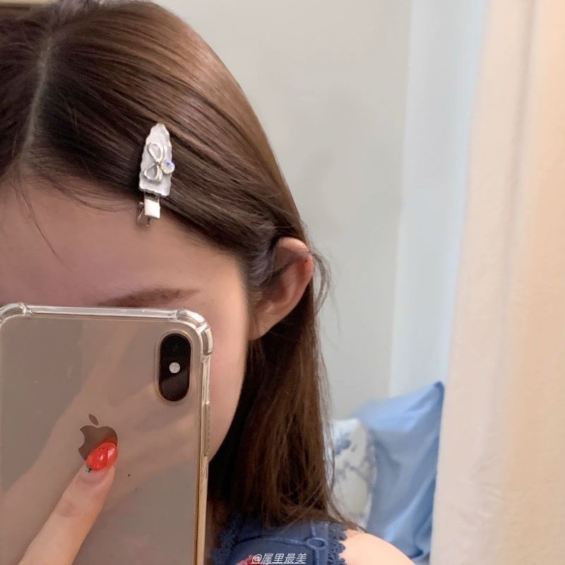 Hair of Clip Bow Rhinestone Cherry / Set 2: Alloy