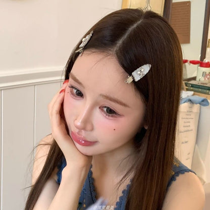 Hair of Clip Bow Rhinestone Cherry / Set 2: Alloy