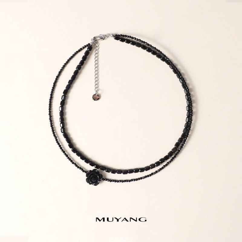 Layered Choker Gemstone Bead Faux