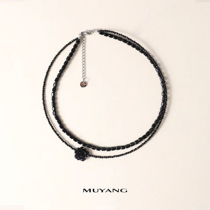 Layered Choker Gemstone Bead Faux