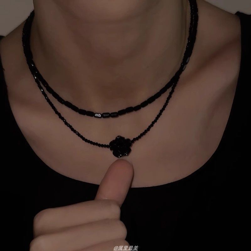 Layered Choker Gemstone Bead Faux