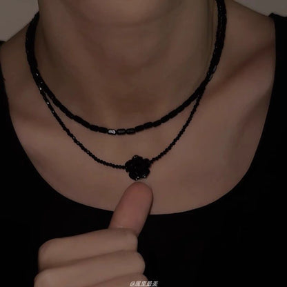 Layered Choker Gemstone Bead Faux