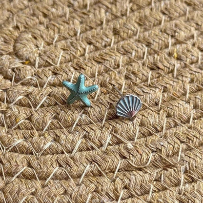Starfish Stud Alloy Earring Asymmetrical