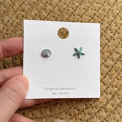 Starfish Stud Alloy Earring Asymmetrical