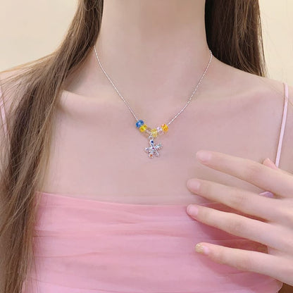 Alloy Pendant Choker Faux Crystal Star