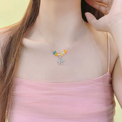 Alloy Pendant Choker Faux Crystal Star