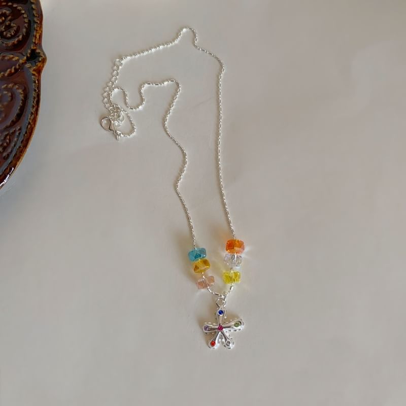 Alloy Pendant Choker Faux Crystal Star