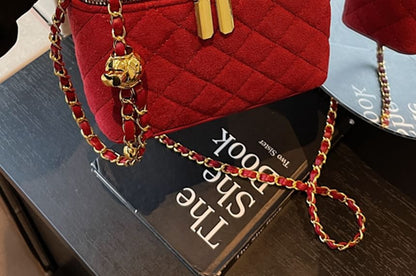 Faux Strap Crossbody Leather Quilted Chain Bag