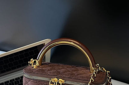 Faux Strap Crossbody Leather Quilted Chain Bag