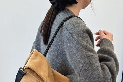 Bag Two Tote Tone Faux Suede