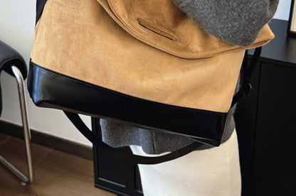 Bag Two Tote Tone Faux Suede