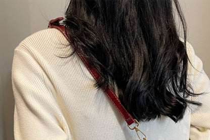 Faux Crossbody Buckled Bag Leather Flap