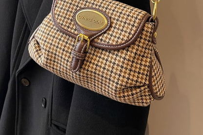 Faux Crossbody Buckled Bag Leather Flap