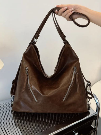 Tote Faux Backpack Leather Zip