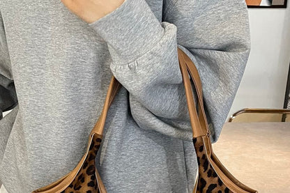 Bow Leopard Print Tote Bag