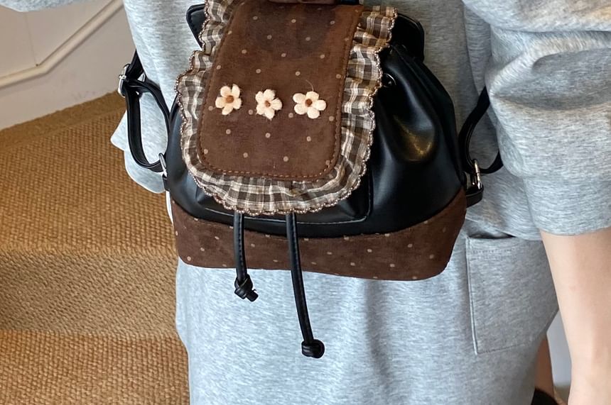 Backpack Panel Ruffle Small Dotted Floral