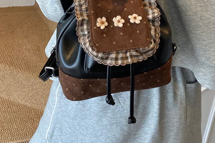 Backpack Panel Ruffle Small Dotted Floral