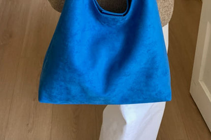 Pouch Bag Suede Faux With Tote