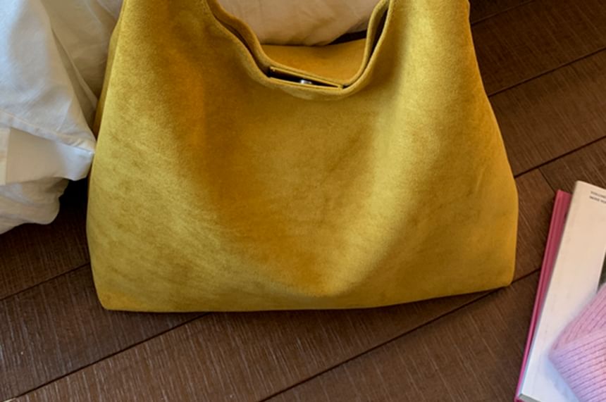 Pouch Bag Suede Faux With Tote