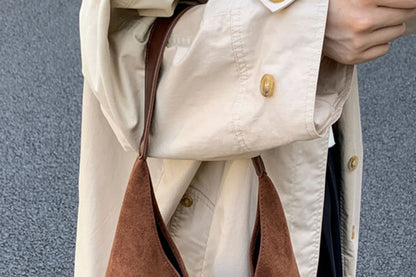 Pouch Bag Suede Faux With Tote