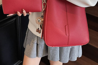 With Pouch Shoulder Leather Faux Bag