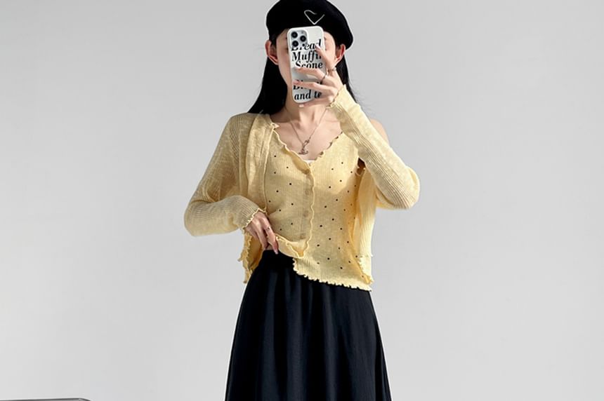 High Waist Plain Midi A-Line Skirt