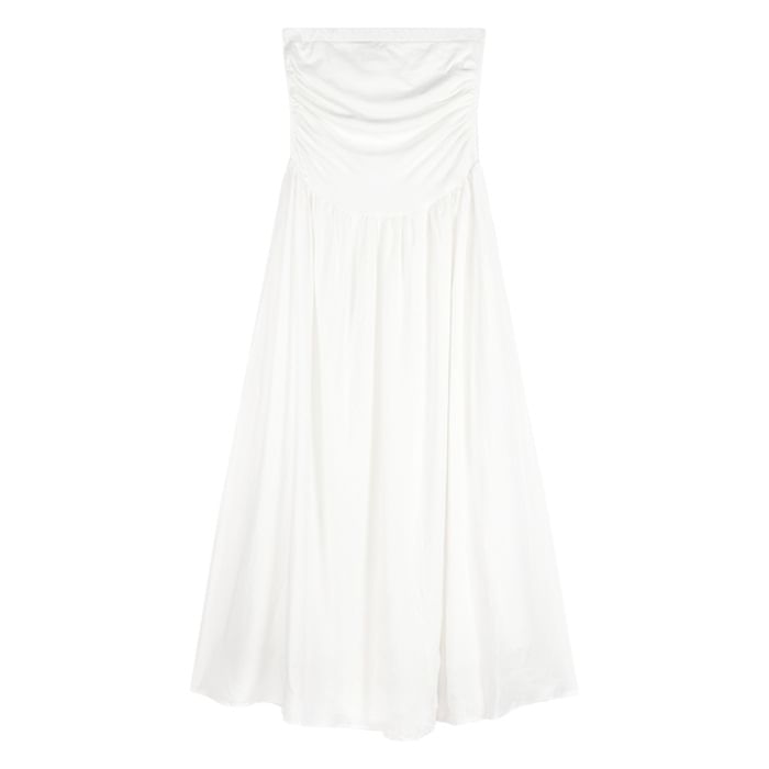 Dress Plain Strapless Maxi A-Line