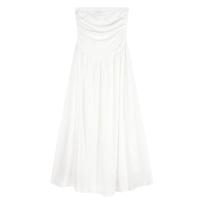 Dress Plain Strapless Maxi A-Line