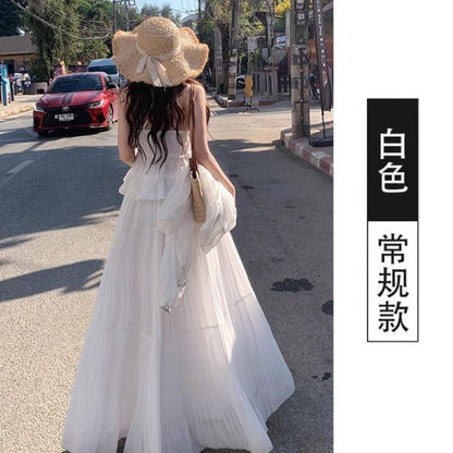 Solid Color Maxi A-Line Skirt with High Waist