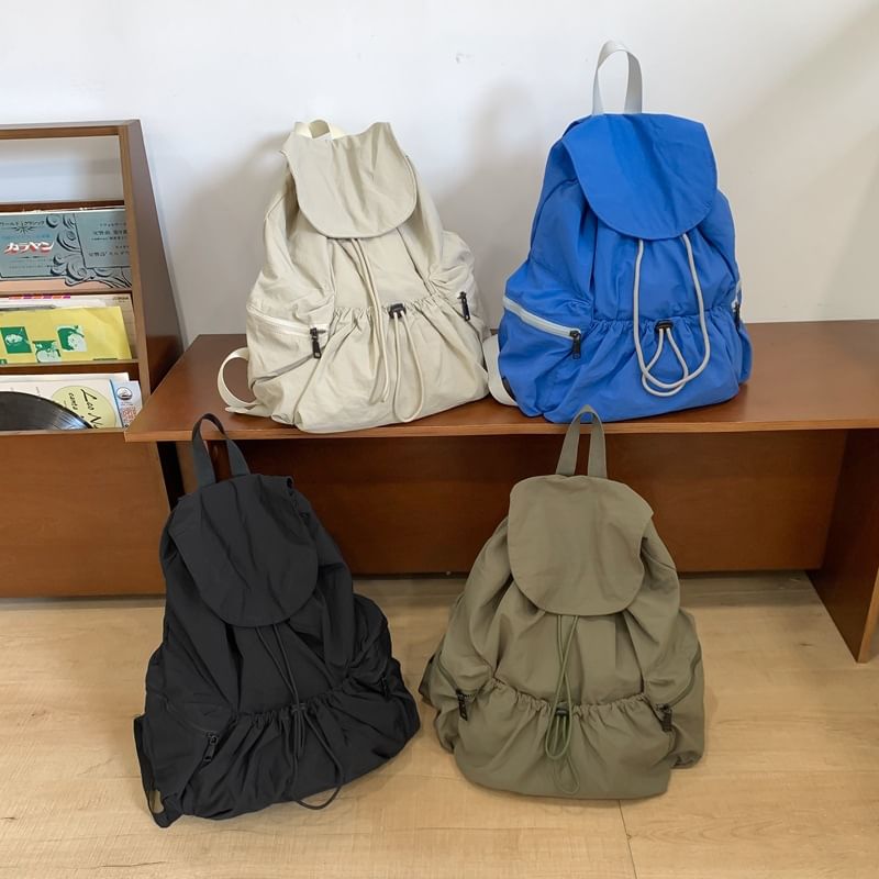 Plain Drawstring Unisex Backpack Nylon