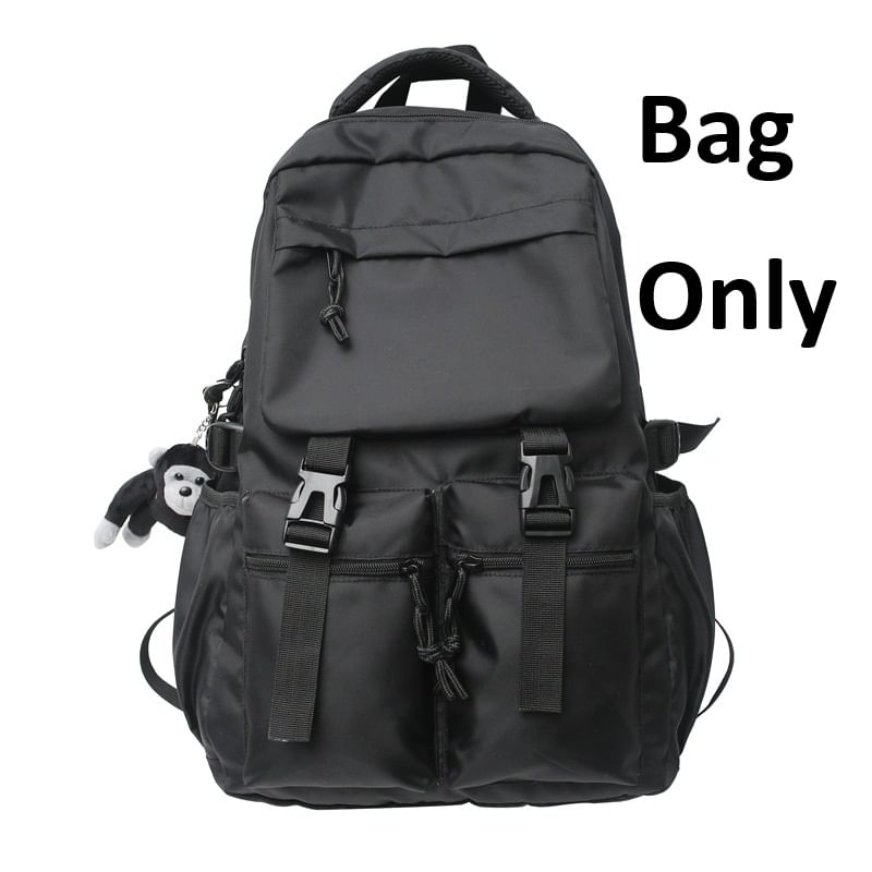 Backpack Buckled Plain Nylon