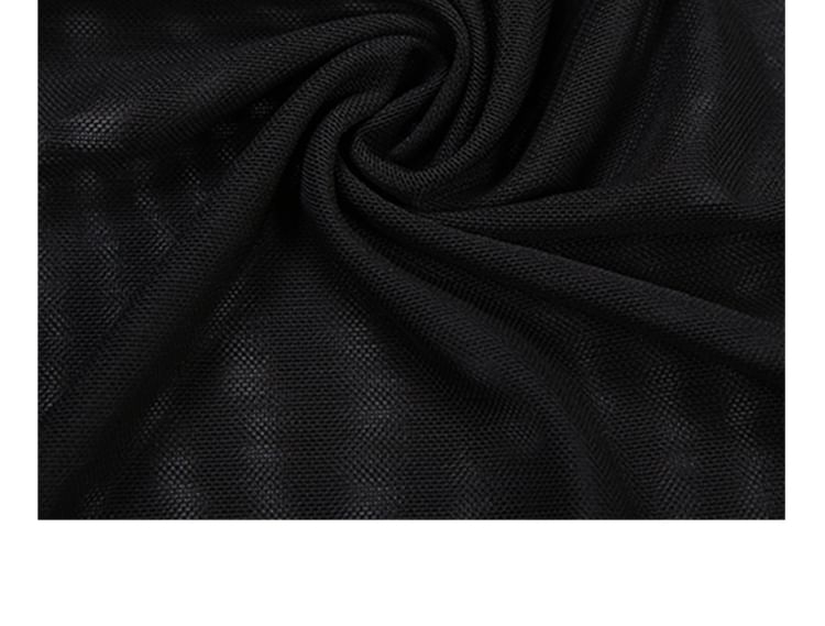 Mesh Maxi Two-Piece A-Line Strap Panel Spaghetti Dress Mock Plain