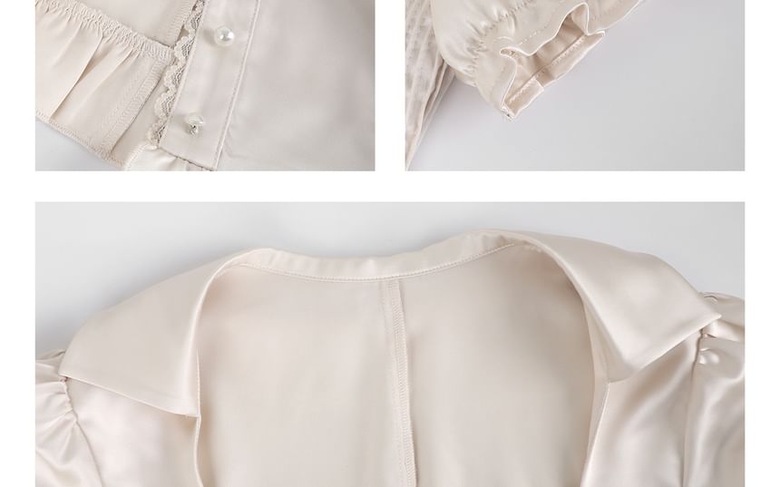 Square Neck Short Sleeve Blouse and Vest with Tiered Mini Skirt