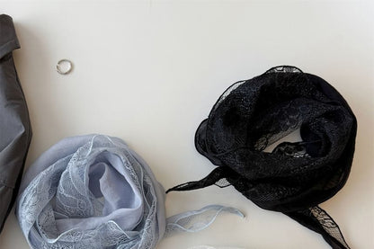 Edge Scarf Panel Lettuce Lace