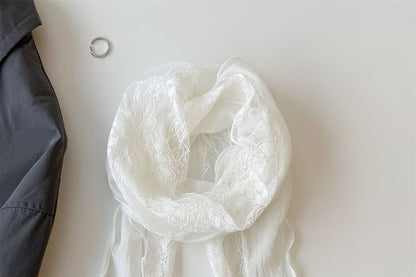 Edge Scarf Panel Lettuce Lace