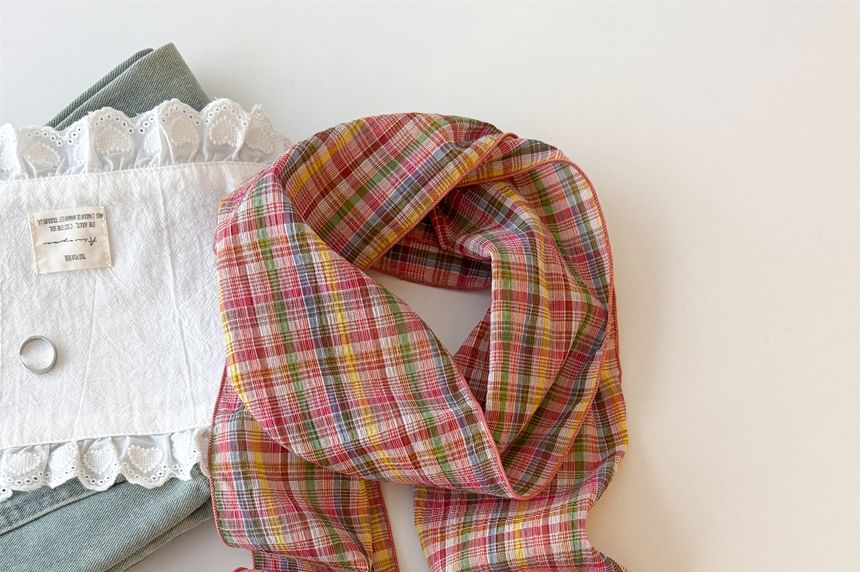 Plaid Headkerchief Scarf /